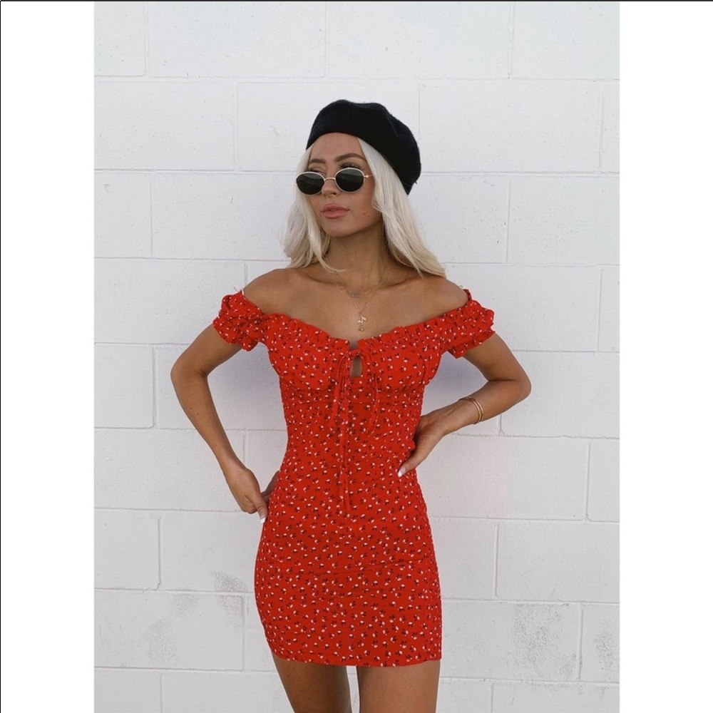 Red floral Princess Polly dress